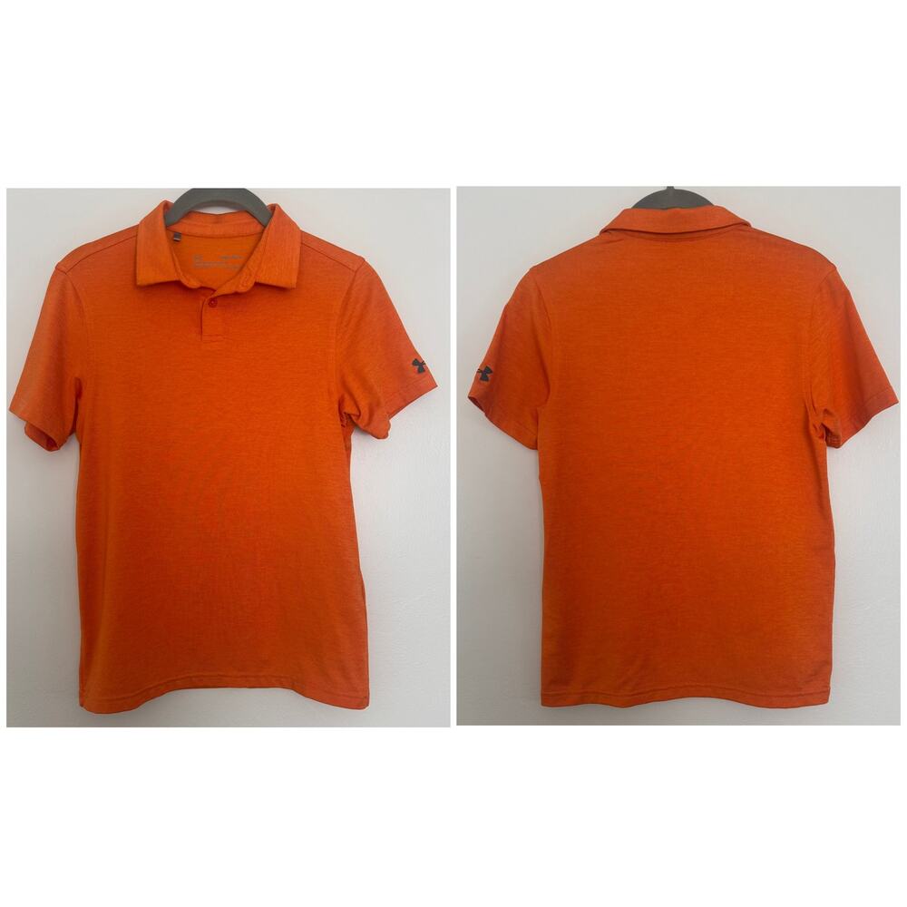 Under Armour Loose Fit, Dri Fit Polo in Heathered Orange